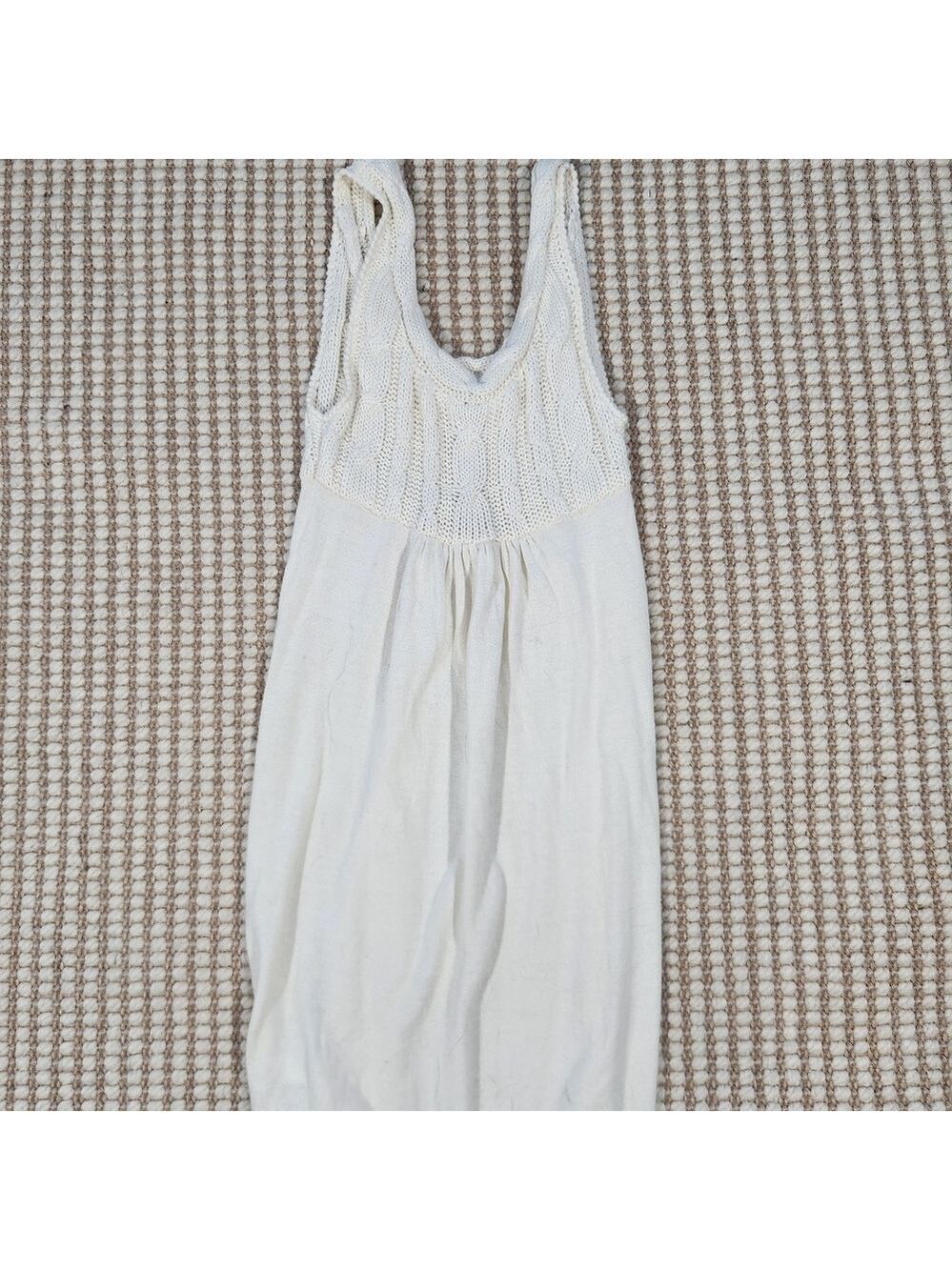 Divided Ivory Sleeveless Cableknit Textured Middi Sweater Spring Dress Sz 2